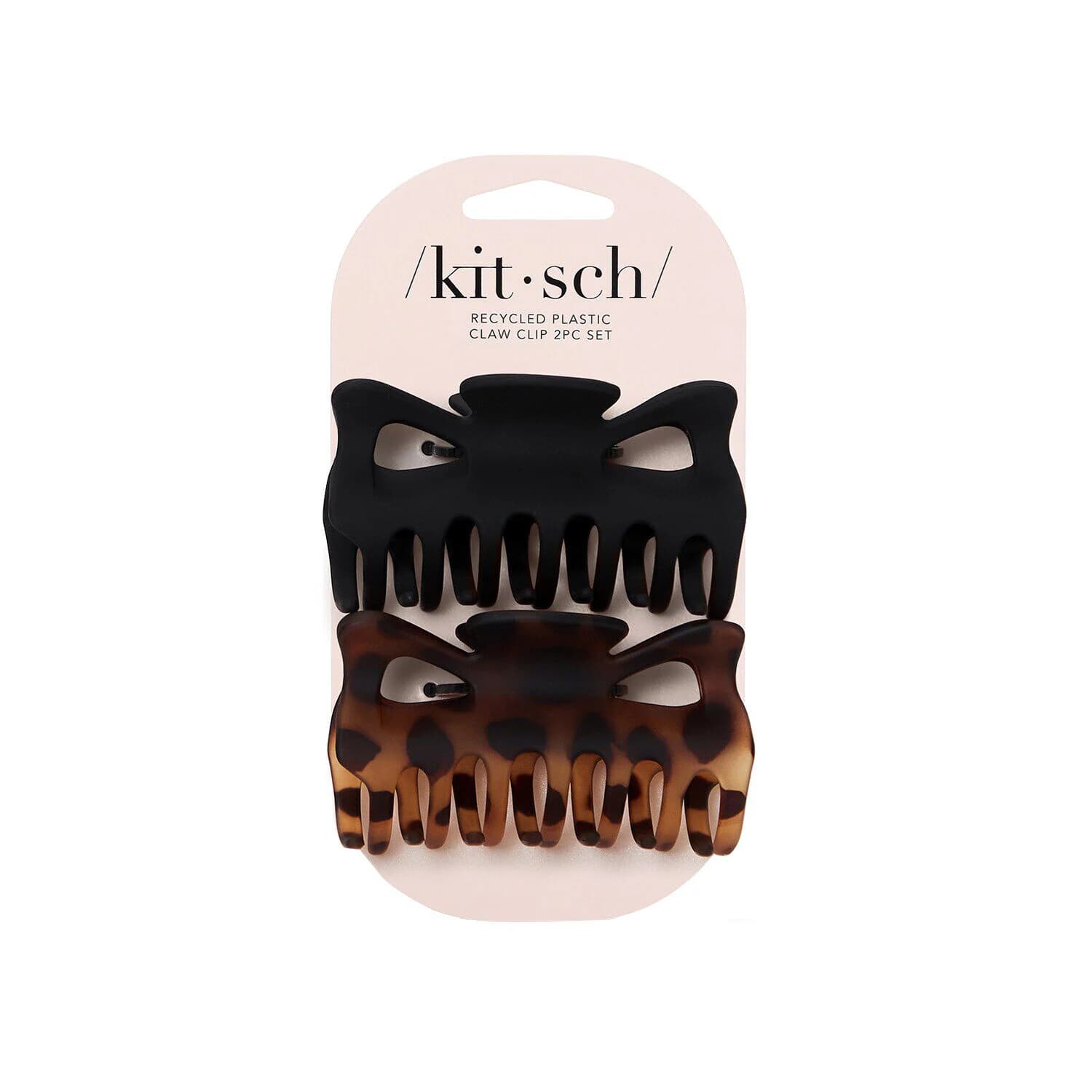 Eco Friendly Black & Tort Claw Clips Set- Large