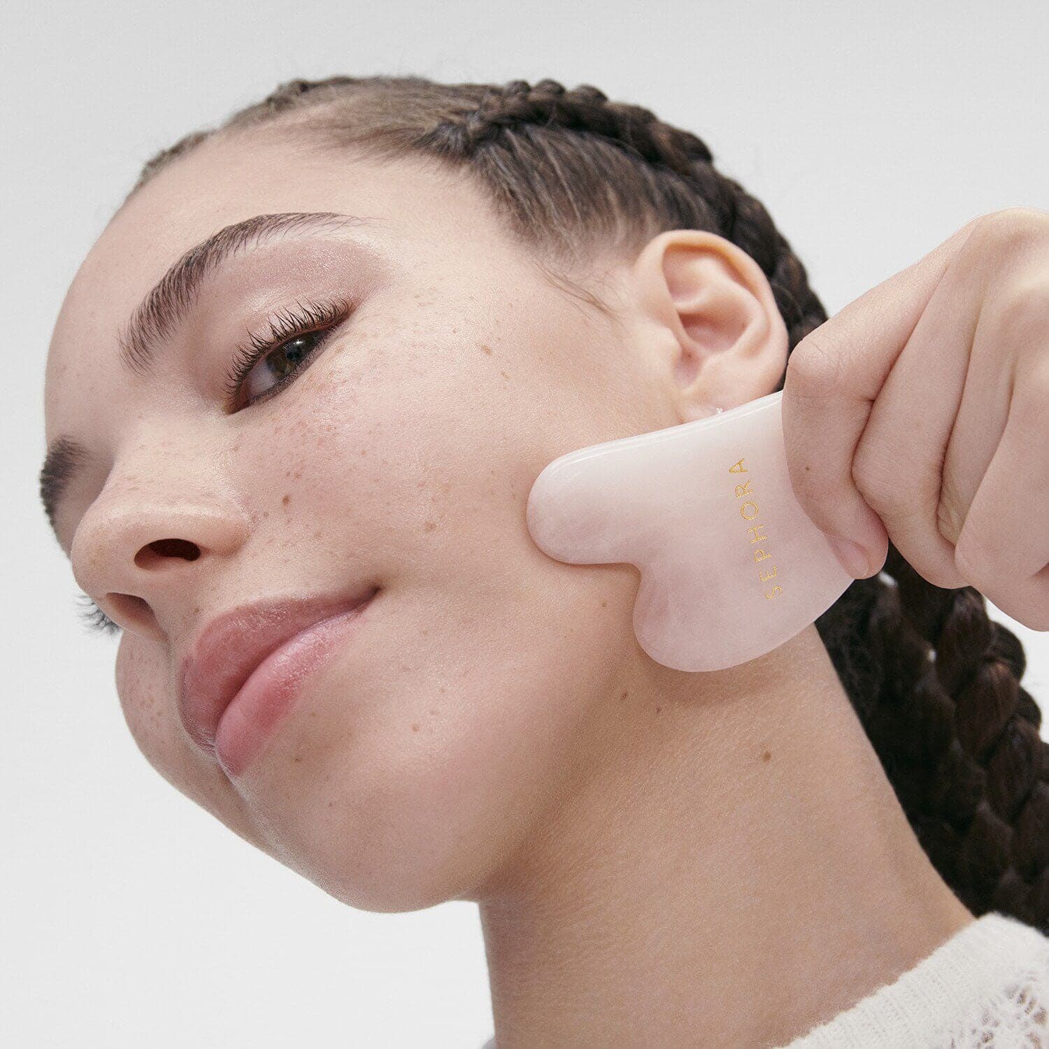 Rose Quartz Face Gua Sha - Face And Neck