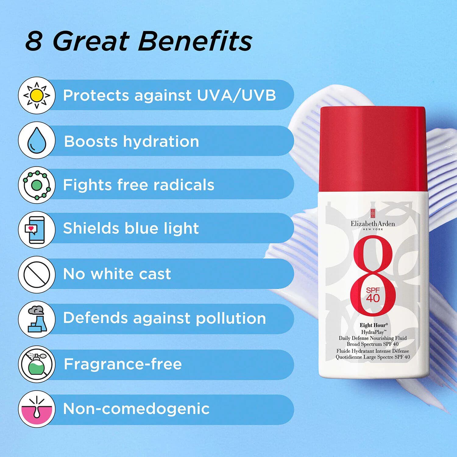 Eight Hour® HydraPlay™ Daily Defense Nourishing Fluid Broad Spectrum SPF40