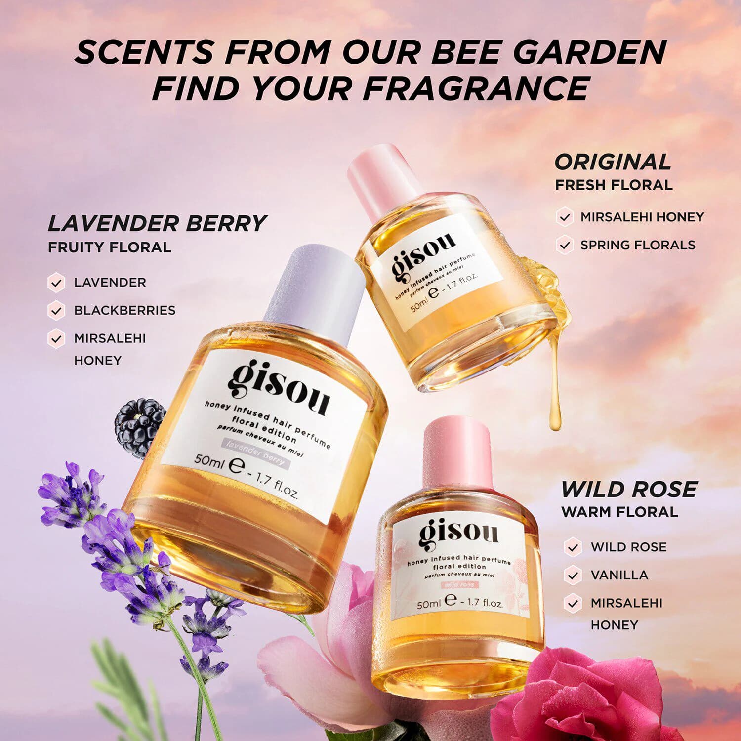 Honey Infused Hair Perfume - Wild Rose