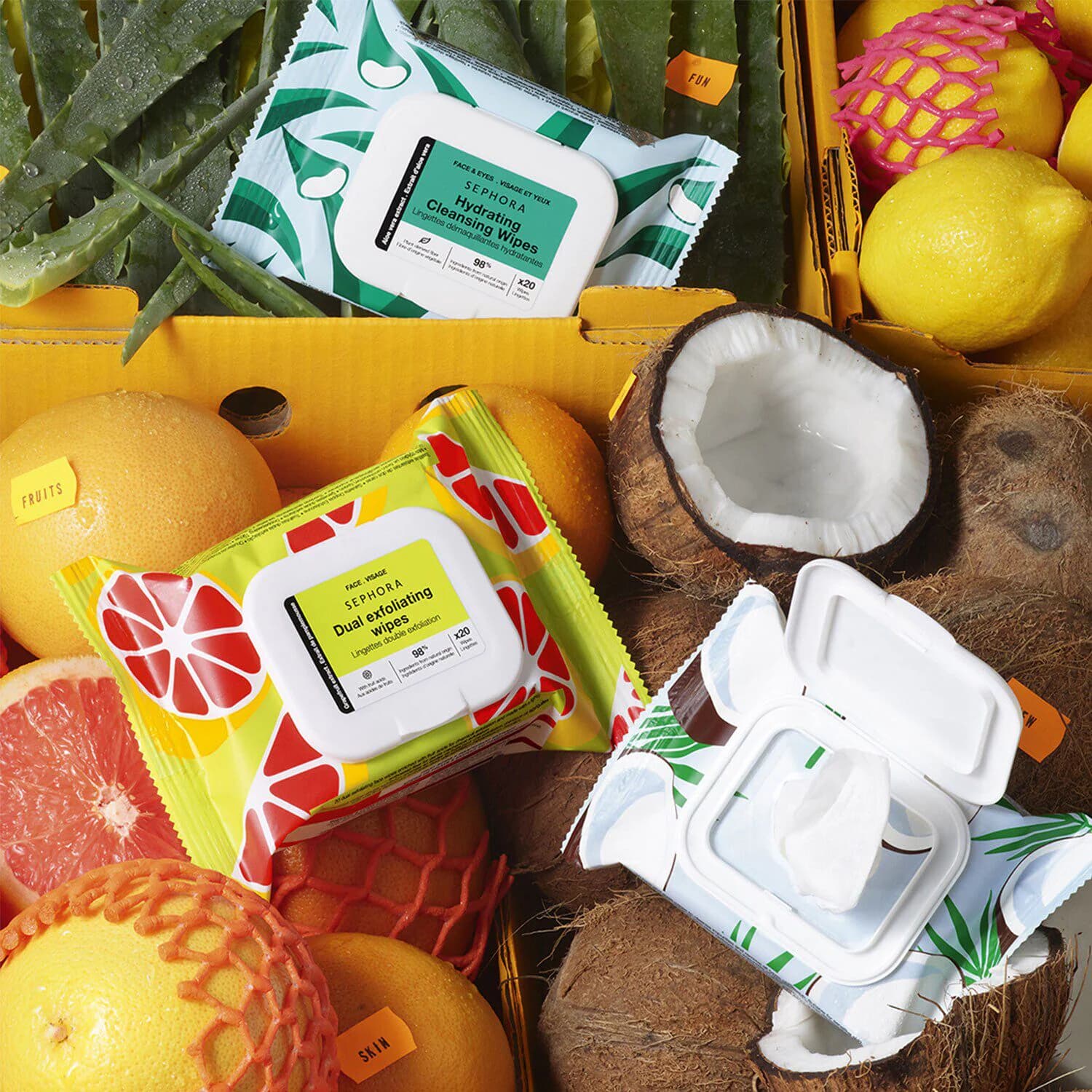 Dual Exfoliating Wipes - Grapefruit Extract + Fruit Acids