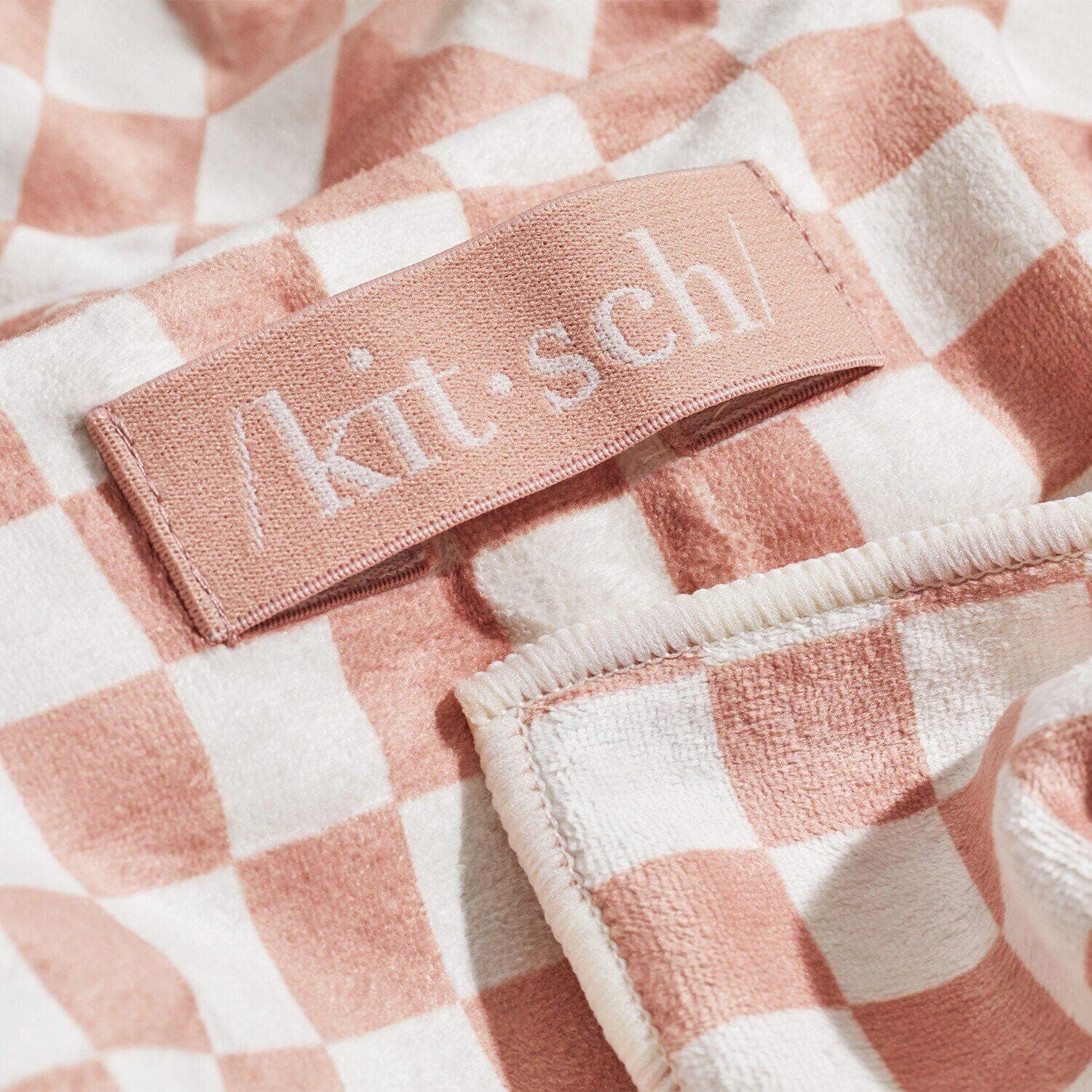 XL Quick-Dry Hair Towel Wrap - Terracotta Checker