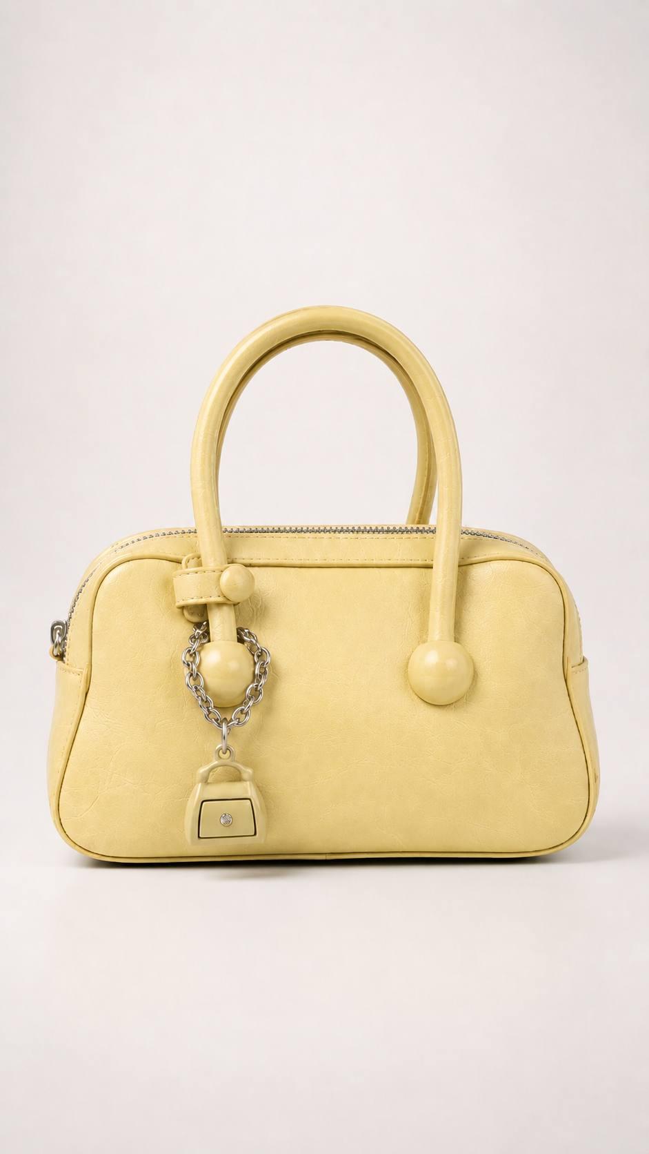 Pure Leather Cute Hand Bag - Neon