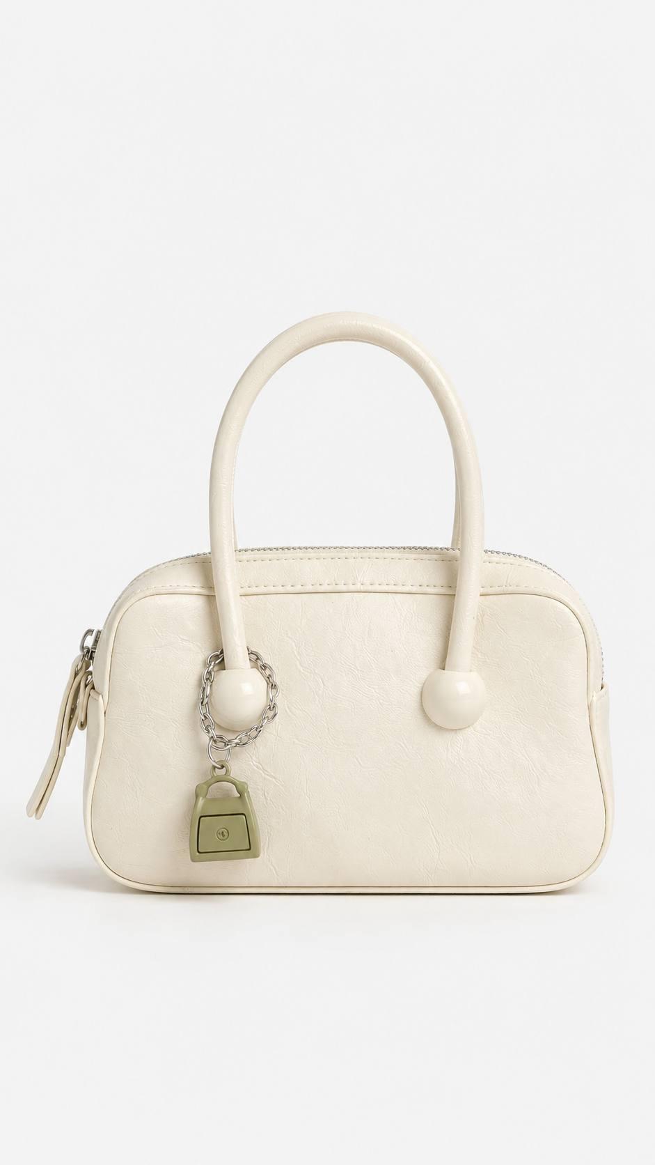 Pure Leather Cute Hand Bag - white