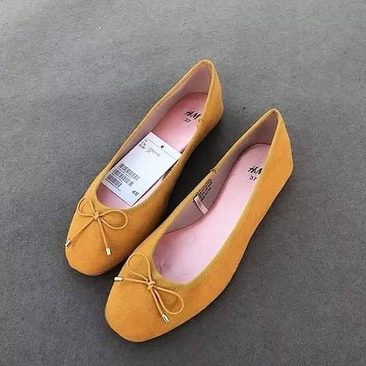 H&M Mustard Yellow Ballerina Flat Sho