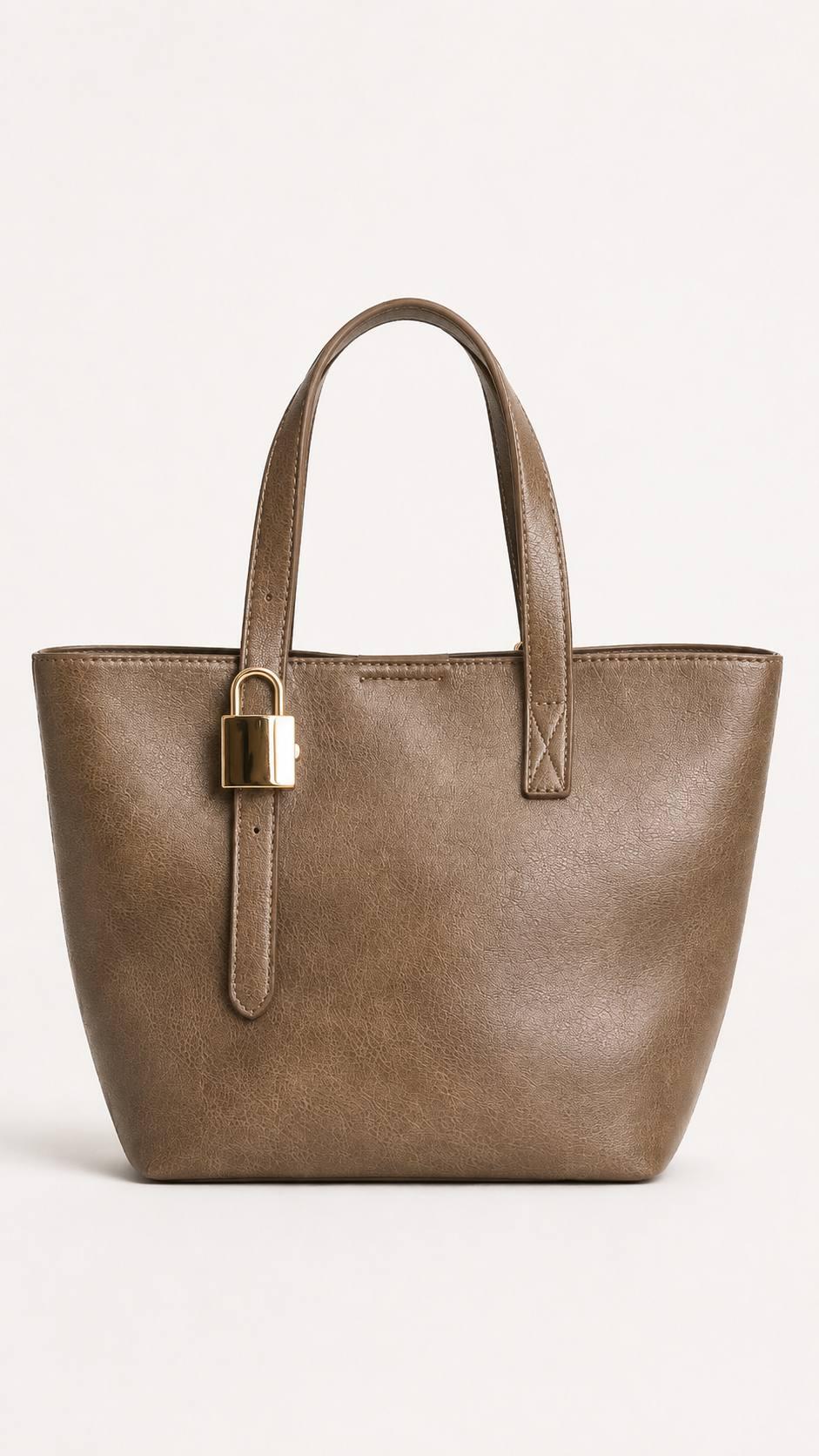 Pure Leather Cute Brown Hand Bag 
