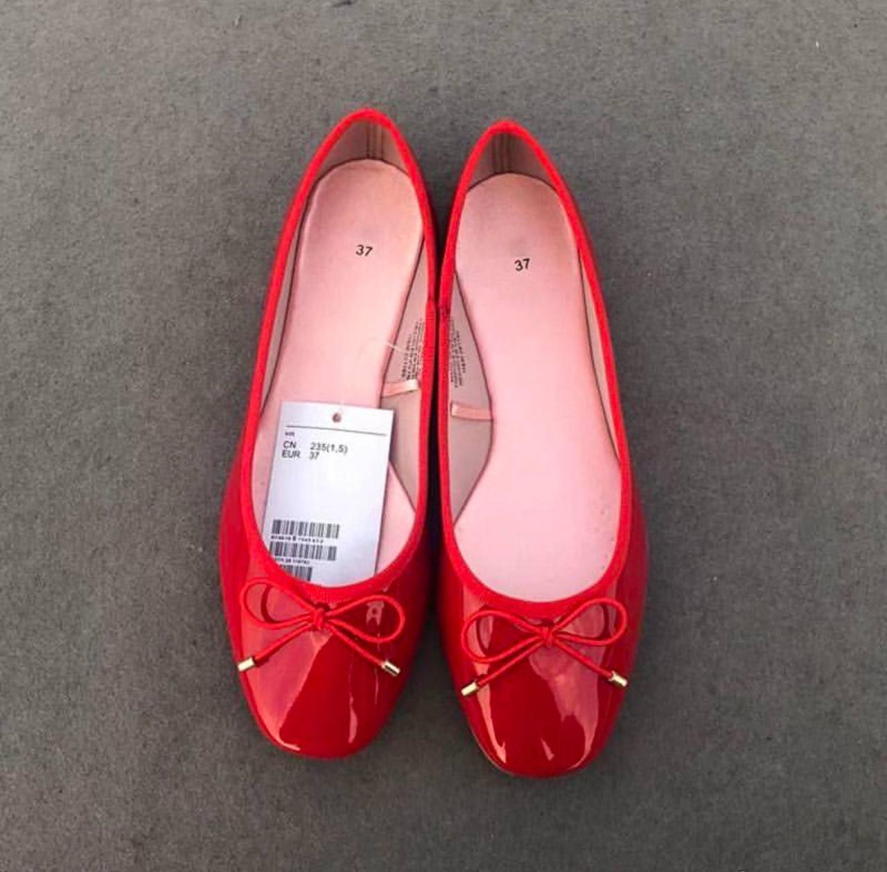 H&M Red Ballerina Flat Sho 