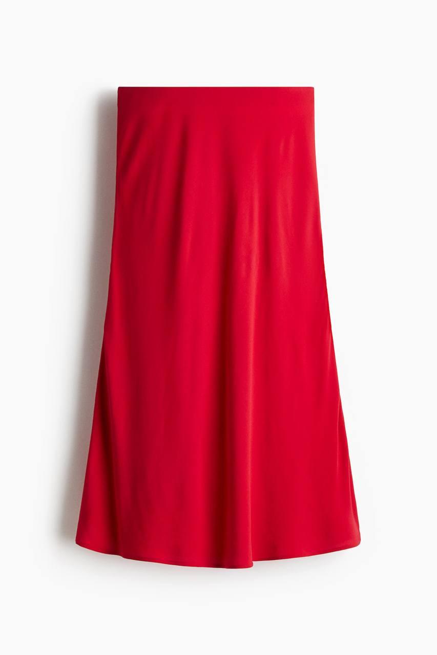 H&M Red Satin Skirt