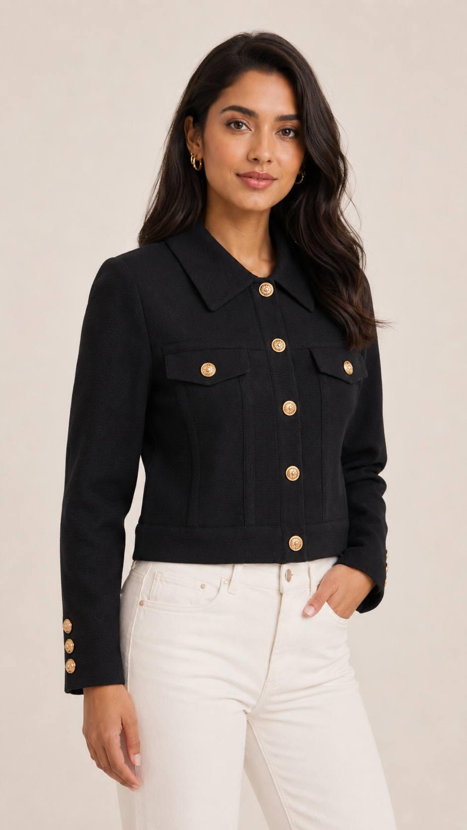 BANDAGE MINI COAT - black