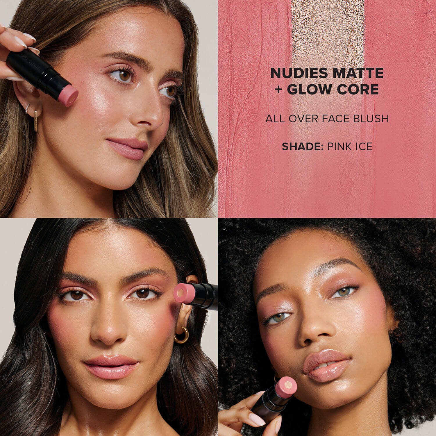 Nudies Matte + Glow Core All Over Face Blush Color