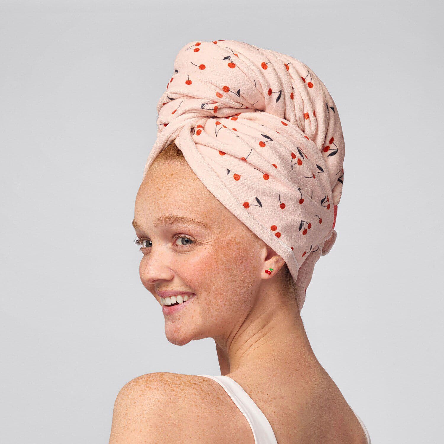 XL Hair Towel Wrap - Cherry Print