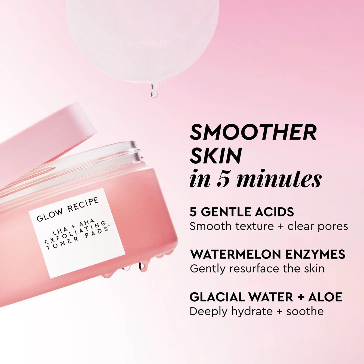 LHA + AHA Exfoliating Korean Toner Pads for Smooth &Hydrated Skin