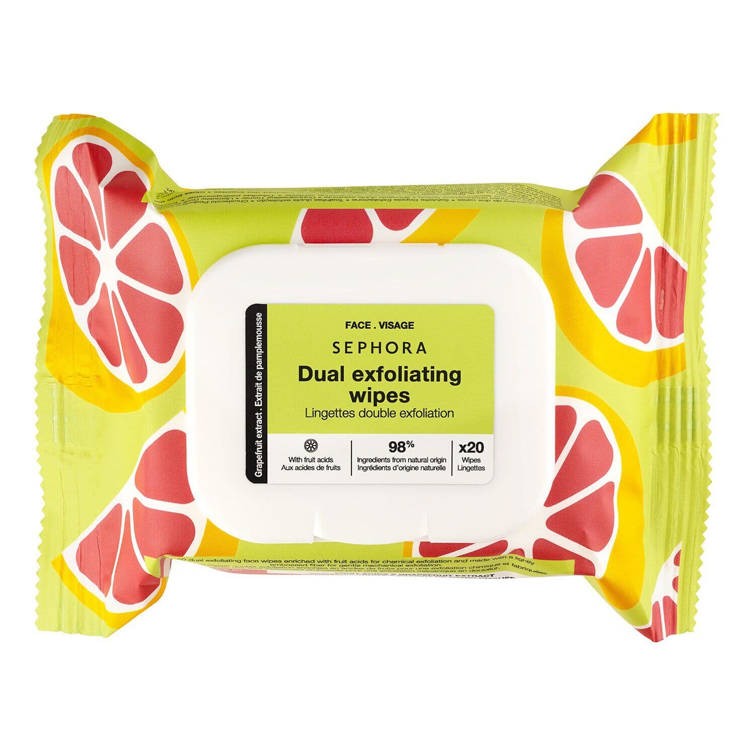 Dual Exfoliating Wipes - Grapefruit Extract + Fruit Acids